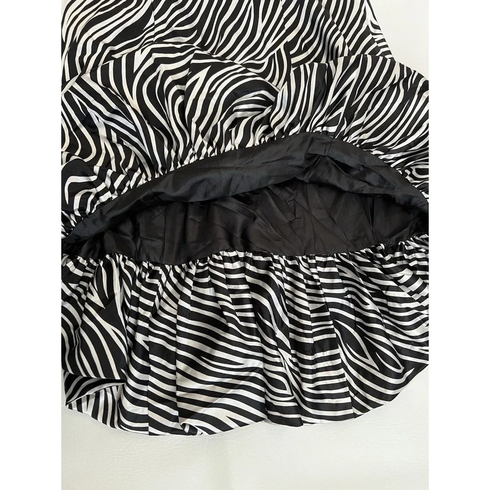 Cinderella Y2K Strapless Zebra Print Cocktail Dress Size L Jr. Whimsigoth HOCO - Picture 6 of 9
